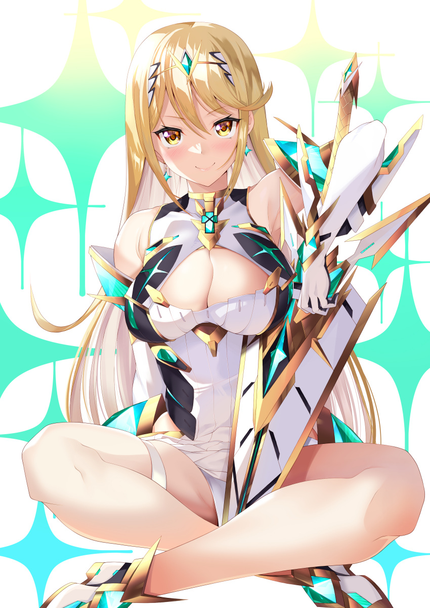 1girl absurd_res aegis_sword_(xenoblade) atraente pernas_nuas ombros_nuos seios_grandes cabelo_loiro decote decote_recorte_roupas_recorte vestido daive brincos luvas_cotovelo luvas touca joias_de_alta_resolução cabelo_longo mythra_(xenoblade) vestido_curto franja_arrastada tira_na_coxa tiara cabelo_muito_longo vestido_branco calçado_branco luvas_brancas xenoblade_(série) crônicas_xenoblade_2 olhos_amarelos